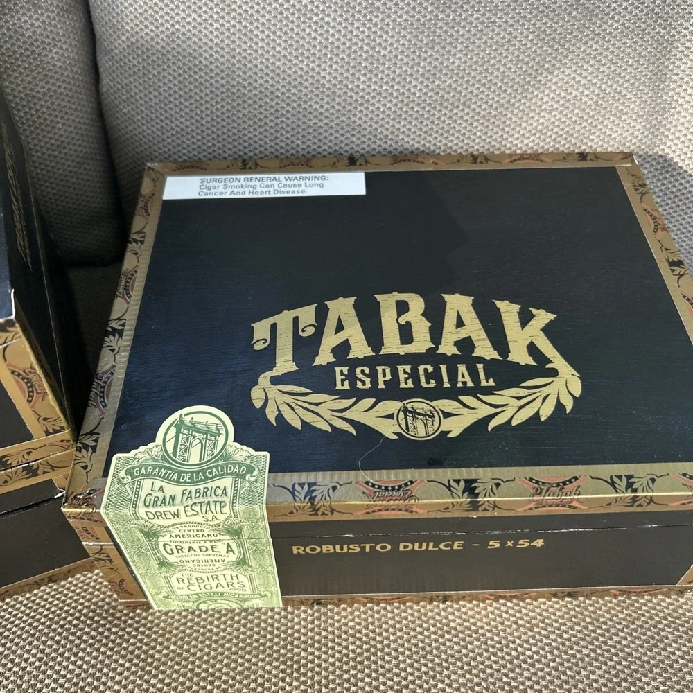 Lot Of 3 Tabak Especial by Drew Estate Empty Cigar Boxes Black & Gold
